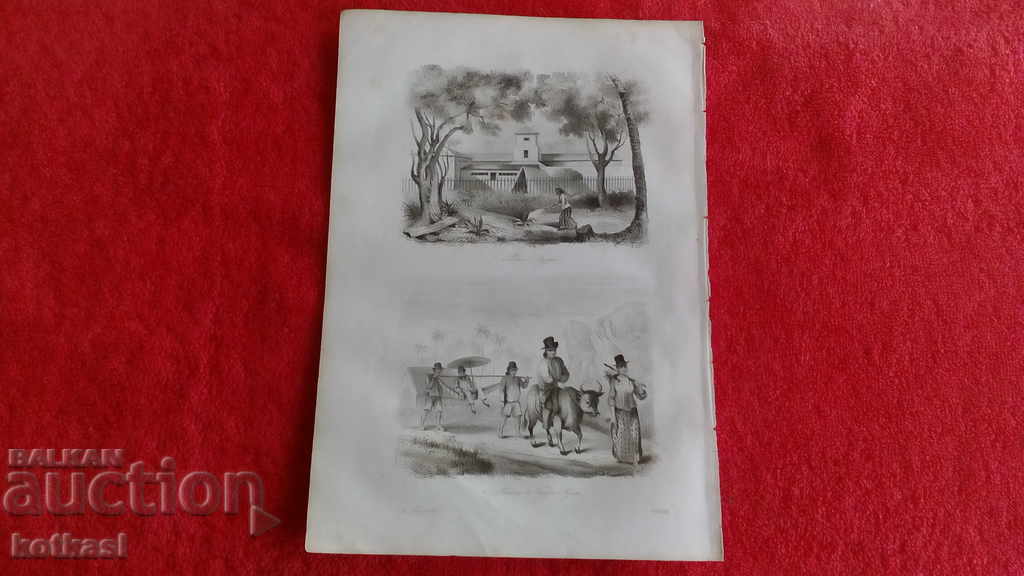 Παλιά χαρακτική λιθογραφία γραφικό Παλιά χαρακτική λιθογραφία γραφικό