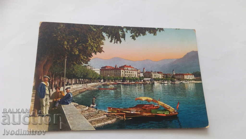 Carte poștală Lugano Quai e Palais 1925
