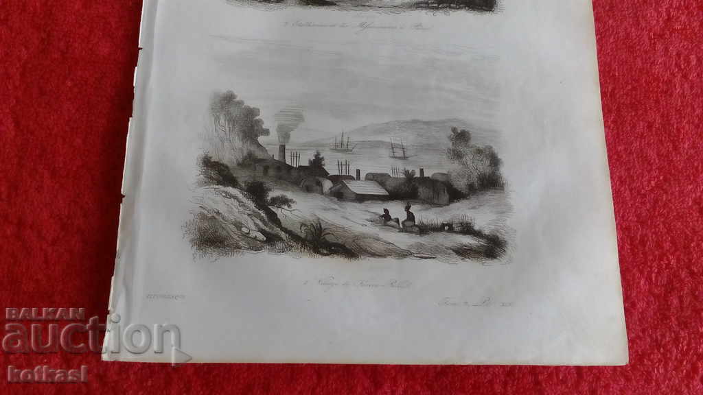 Delivery of Old engraving lithograph graphic Delivery of Old engraving lithograph graphic