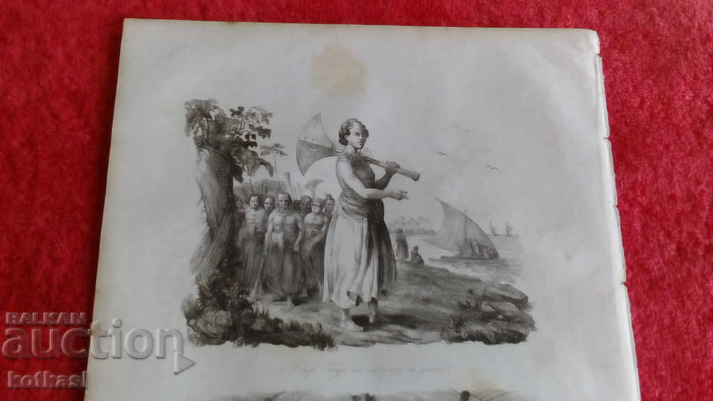 Παλιά χαρακτική λιθογραφία γραφικό με τιμή 35.50 BGN | € 18.15