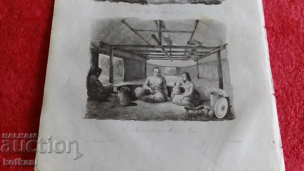 Παράδοση Παλιά χαρακτική λιθογραφία γραφικό