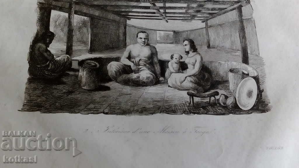 Παλιά χαρακτική λιθογραφία γραφικό - 5