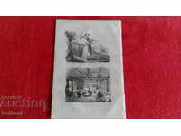 Παλιά χαρακτική λιθογραφία γραφικό