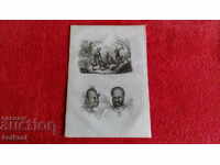 Old engraving lithograph graphic