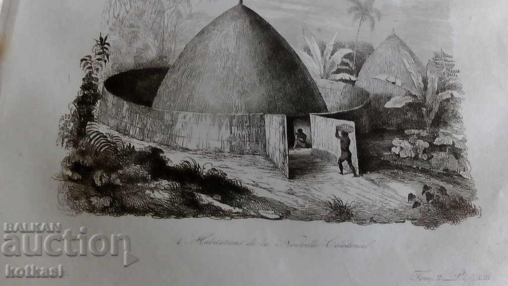 Παλιά χαρακτική λιθογραφία γραφικό - 5