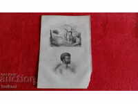 Old engraving lithograph graphic