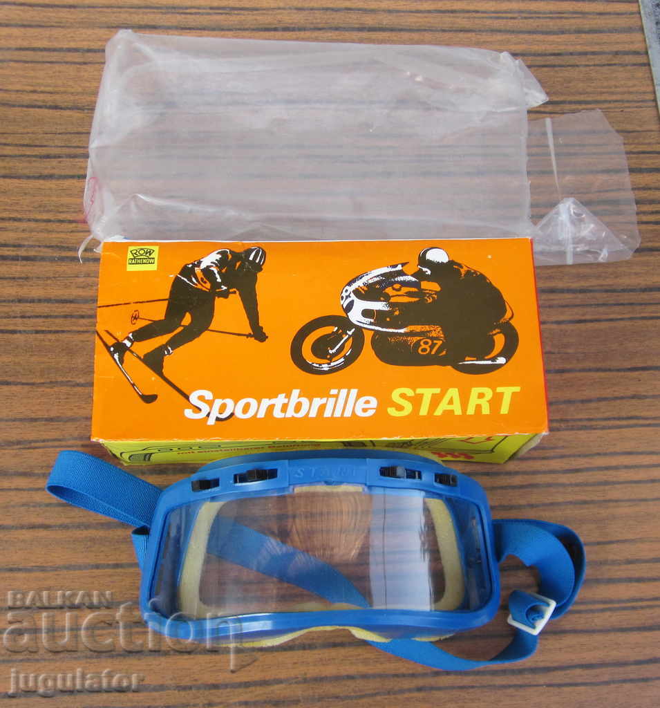 unused old german ski and motor goggles