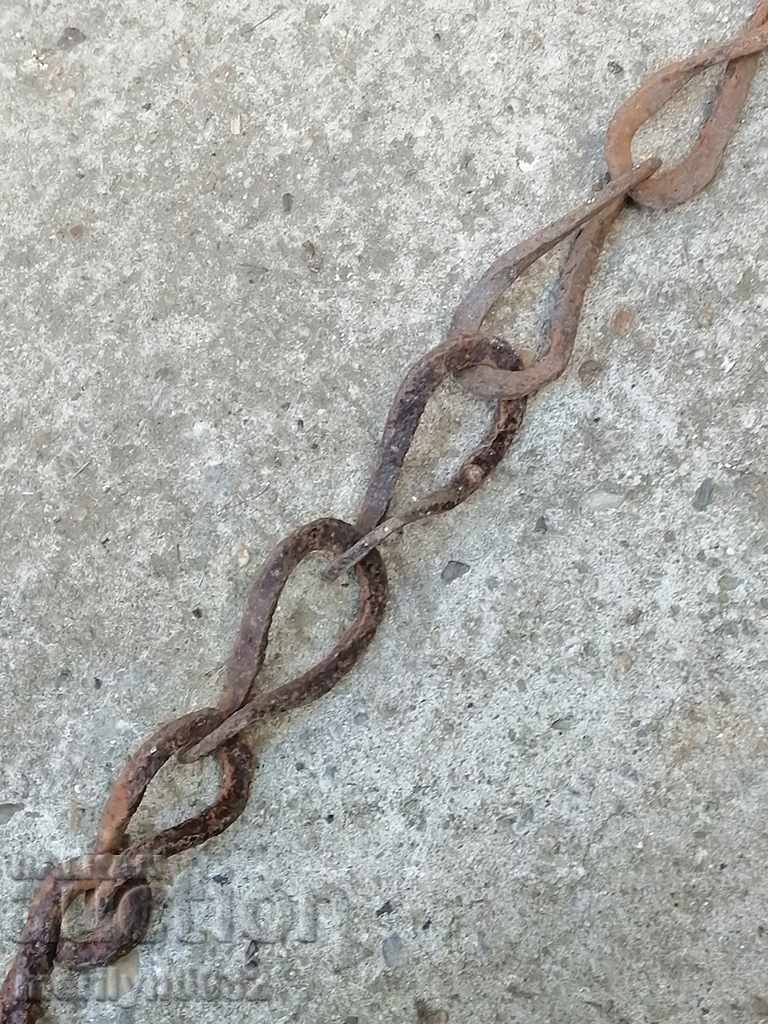 Old forged chain with hook, hearth for hearth chain hook - 7 Old forged chain with hook, hearth for hearth chain hook - 7