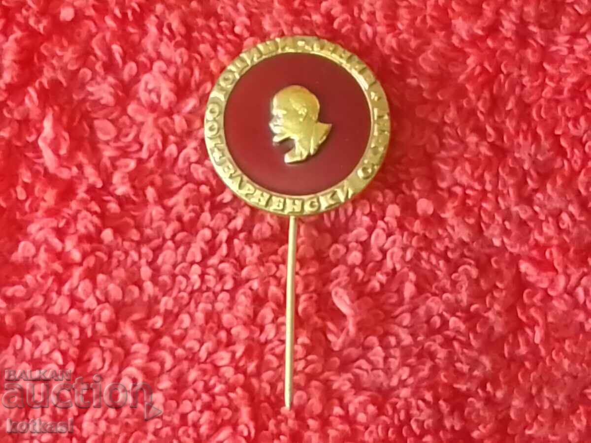 Delivery of Old badge bronze pin enamel 100 g LENIN VARNES DISTRICT