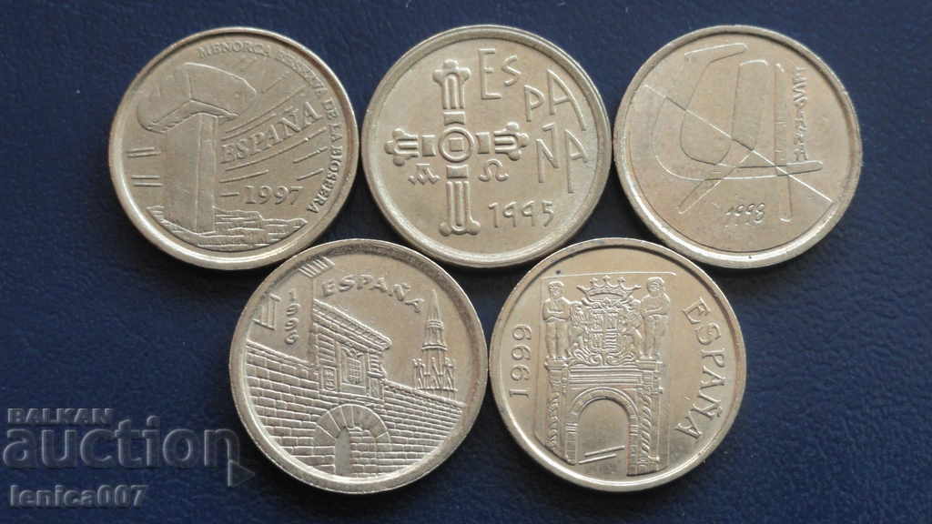Spain - 5 pesetas (5 pieces) with price 5.60 BGN | € 2.86 Spain - 5 pesetas (5 pieces) with price 5.60 BGN | € 2.86