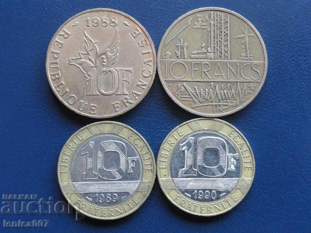 Auction France - 10 francs (4 pieces) Auction France - 10 francs (4 pieces)