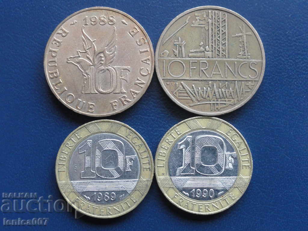 France - 10 francs (4 pieces) - 5 France - 10 francs (4 pieces) - 5