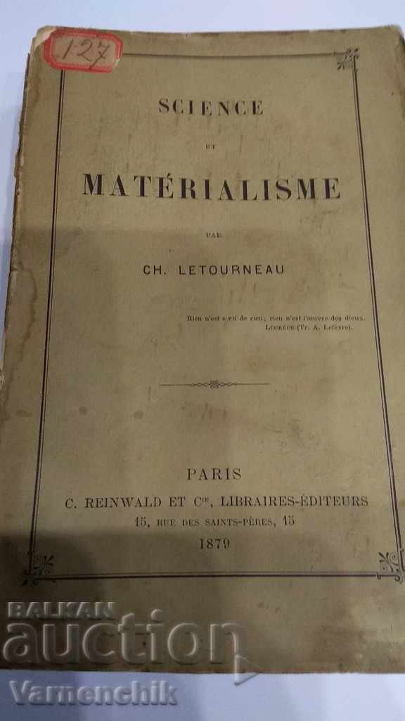 SUPER RARITY OLD PRINT 1879 ȘTIINȚĂ ȘI MATERIALISM Franceză