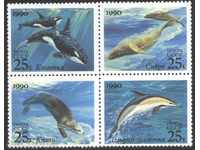 Чисти марки Морски бозайници 1990 от СССР