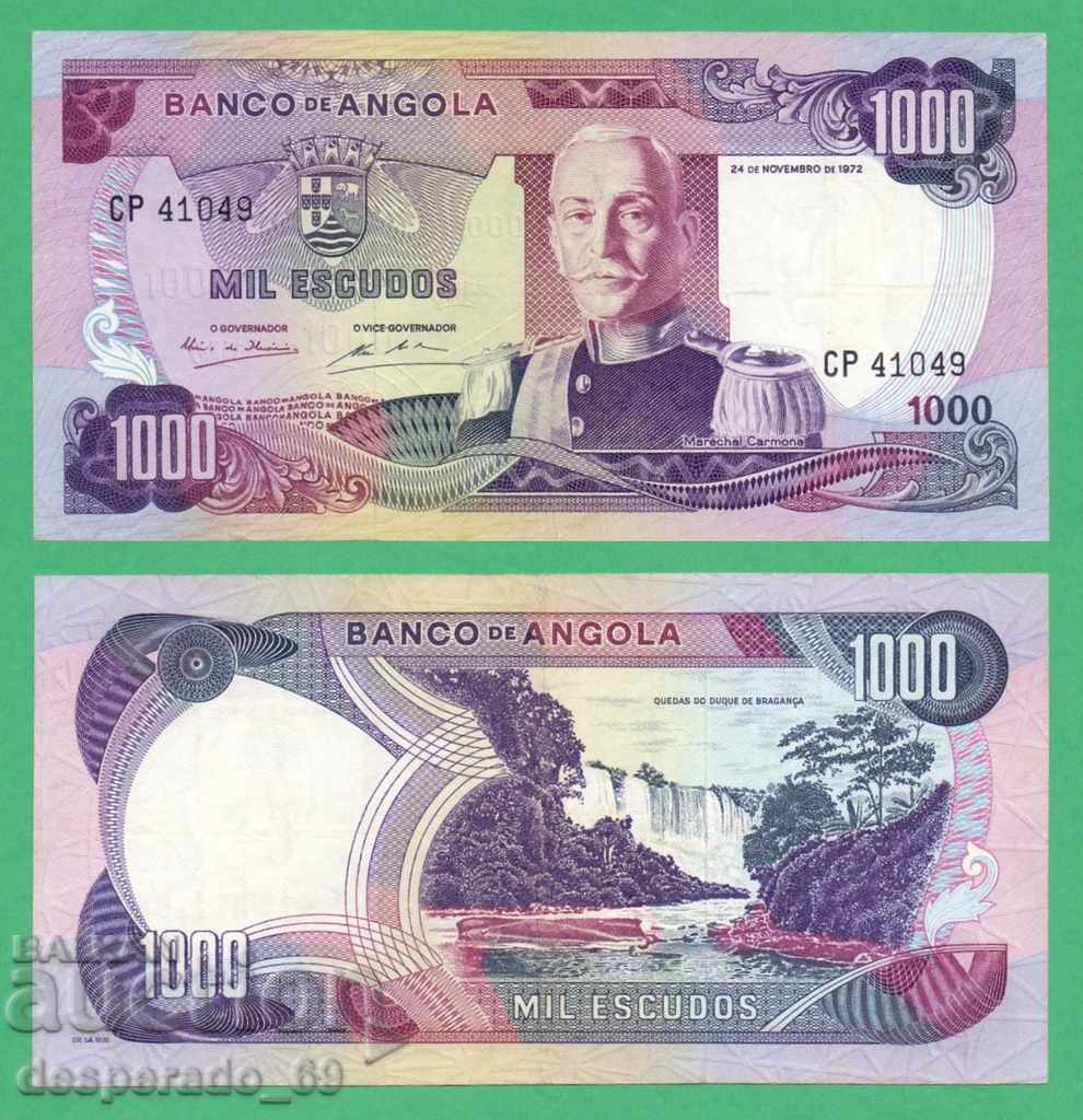 (¯`'•.¸ PORTUGUESE ANGOLA 1000 escudos 1972 (1) ¸.•'´¯)