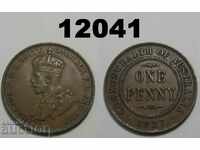Австралия 1 пени 1927 XF монета