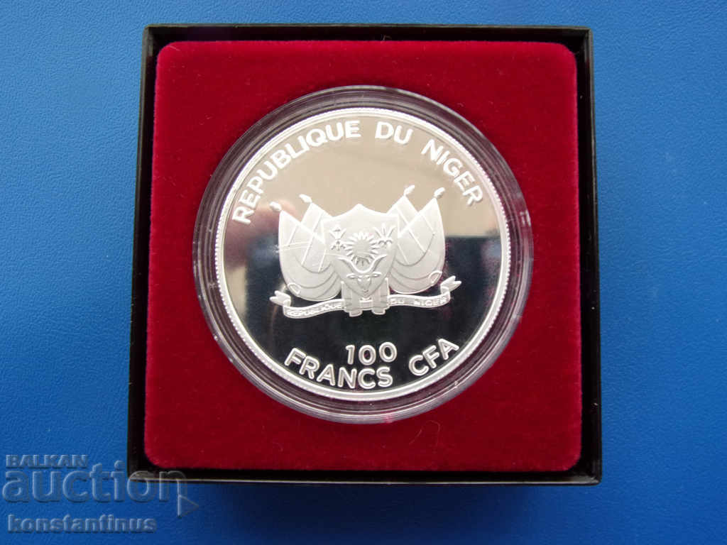 Livrarea Niger 100 Franci 2001 UNC PROOF Argint Rare