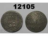 A Norwich Farthing 1670 монета фартинг