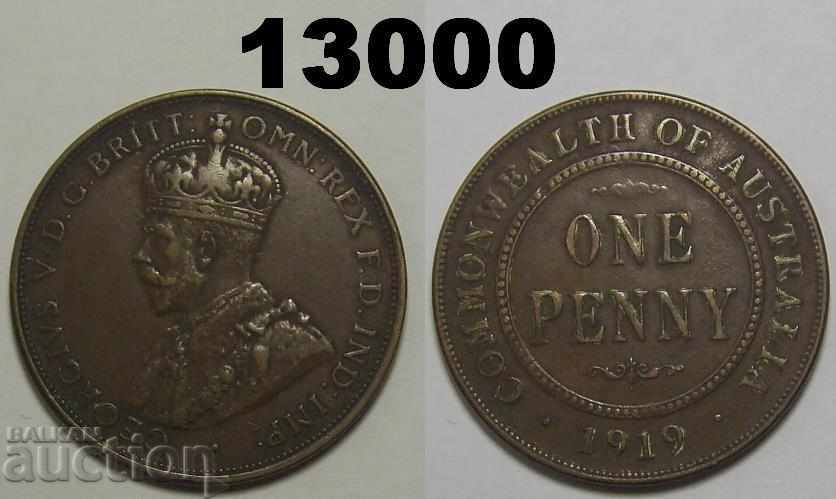 Австралия 1 пени 1919 монета