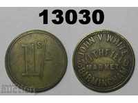 John V. White Smithfield market Birmingham shilling token