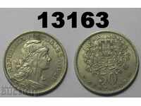 Portugalia 50 centavos 1928 XF + / AU monedă excelentă