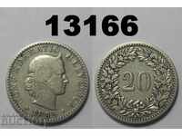 Швейцария 20 рапен 1885 монета