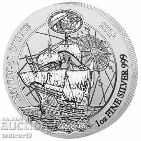 1 oz Сребро Кораба Виктория Руанда - 2019