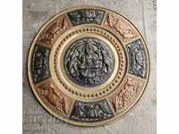 Medalia de perete din bronz de argint și zeița miere Lakshmi