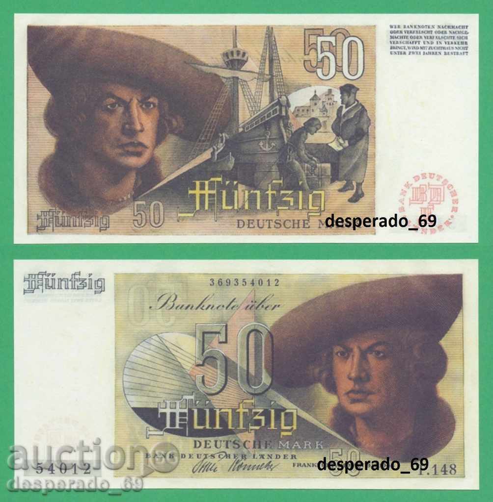 (¯`'•.¸(reproducere) GERMANIA 50 mărci 09.12.1948 UNC•'´¯)