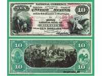 (Αναπαραγωγή) US $ 10 1889 UNC • • • •)