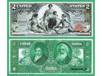 (¯` '• .¸ (reproduction) US $ 2 1896 UNC¸. •' ´¯)