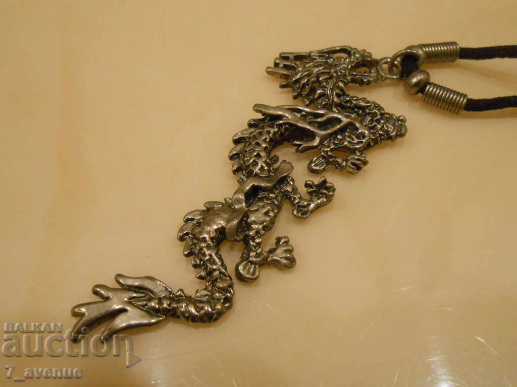 Necklace with Dragon Pendant Chinese characters