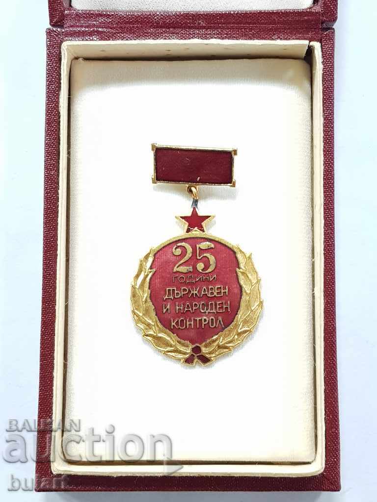25 de ani de stat și medalia de control național Medală Insigna