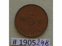 5 bani 1939 Finlanda Monedă de cupru