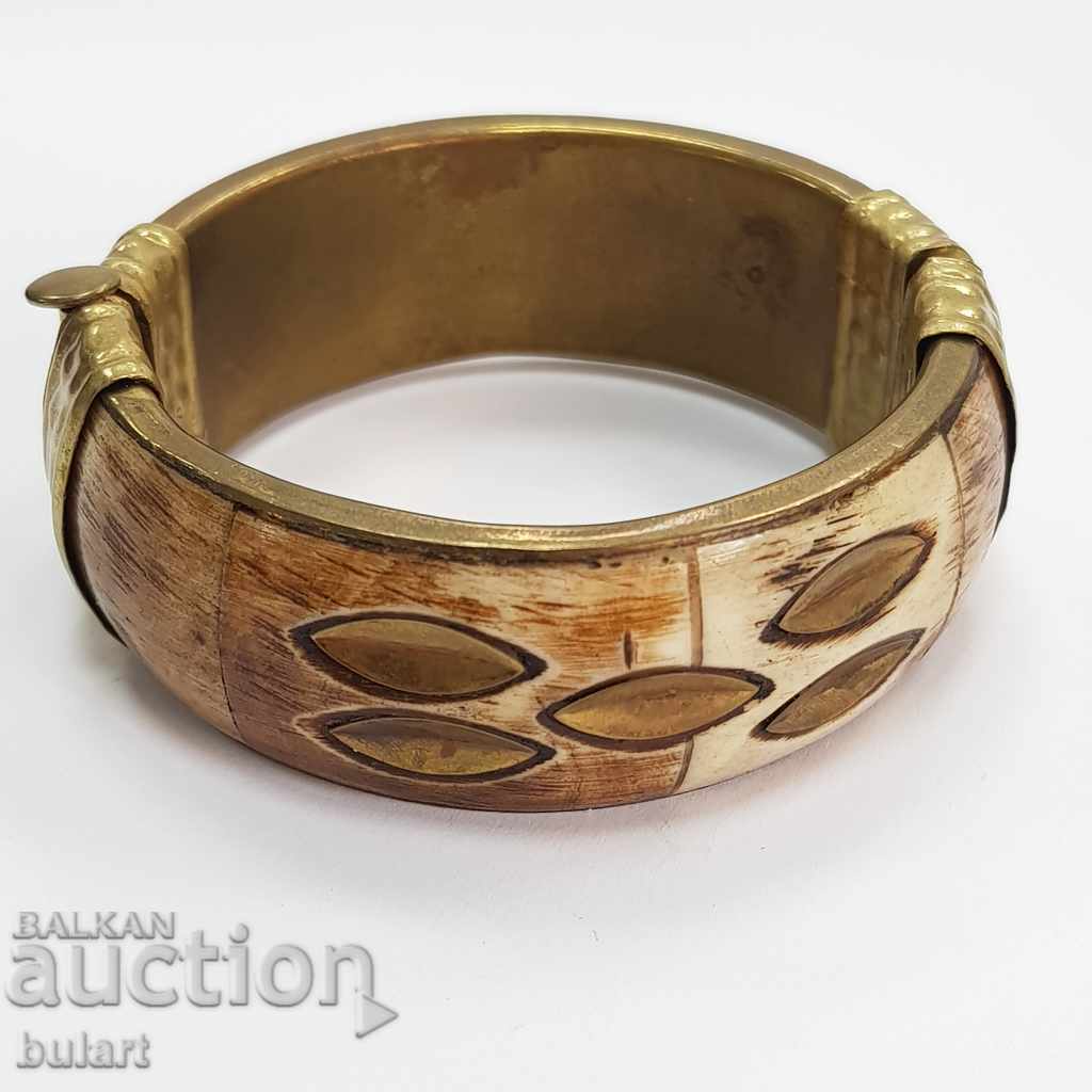 Красива Стара гривна кост накит vintage bracelet