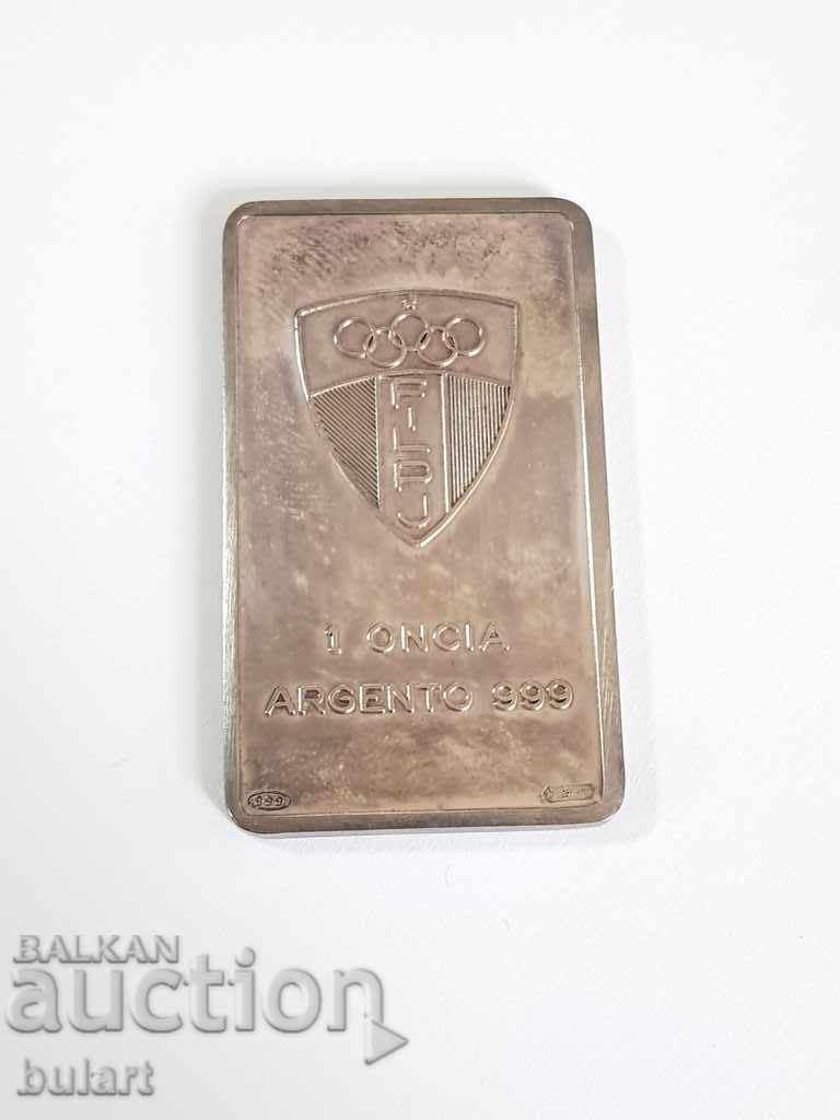SILVER TILE 1 OZ 999 OLYMPIC JUDO F.I.L.P.J. with price 140.00 BGN | € 71.58 SILVER TILE 1 OZ 999 OLYMPIC JUDO F.I.L.P.J. with price 140.00 BGN | € 71.58