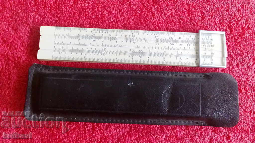 Old logarithmic ruler leather case Leningrad 1964 - 5 Old logarithmic ruler leather case Leningrad 1964 - 5