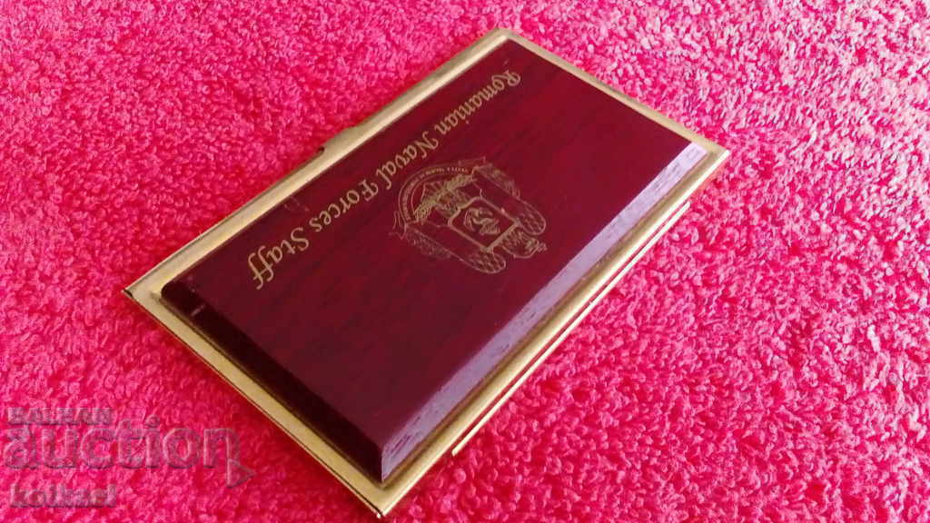 Old military metal business card Romania Headquarters Naval Forces - 5 Old military metal business card Romania Headquarters Naval Forces - 5