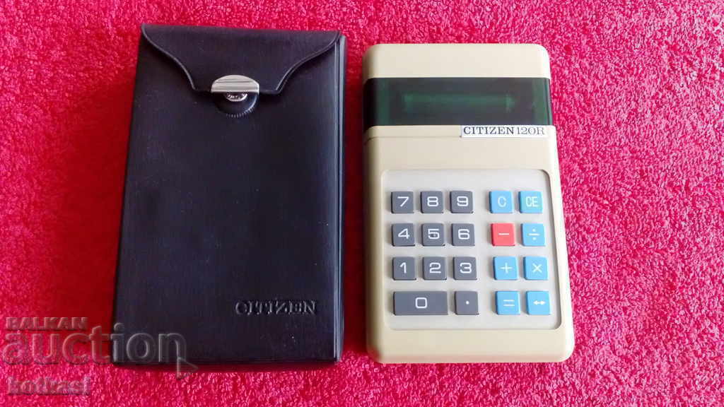 Стара елка калкулатор кожена калъфка CITIZEN 120R отличен