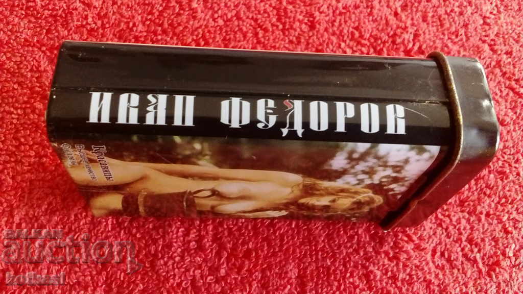 Old metal snuff box for cigarettes with nude women erotica - 6 Old metal snuff box for cigarettes with nude women erotica - 6