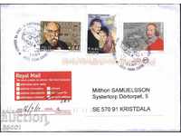 Пътувал плик с марки Известни личности 2002 2003 от Италия