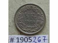 1/2 franc 1968 Elveția