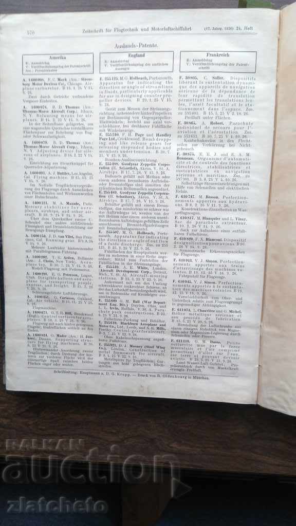 ZFM 1926 Rare airplane periodicals - 6 ZFM 1926 Rare airplane periodicals - 6