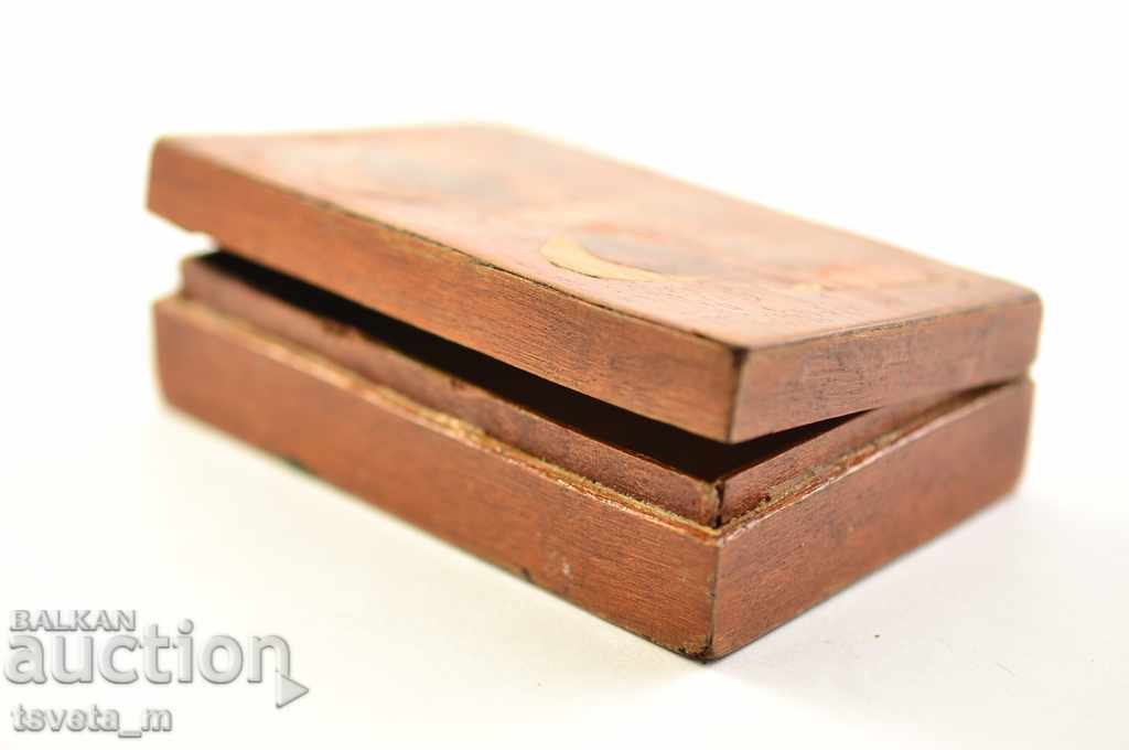 WOODEN BOX WITH INLAY for 2 matches - KINGDOM OF BULGARIA with price € 3.00 | 5.87 BGN WOODEN BOX WITH INLAY for 2 matches - KINGDOM OF BULGARIA with price € 3.00 | 5.87 BGN