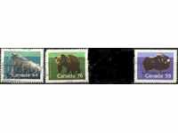 Клеймовани марки Фауна Мечка Гризли Морж Бик  1989 от Канада