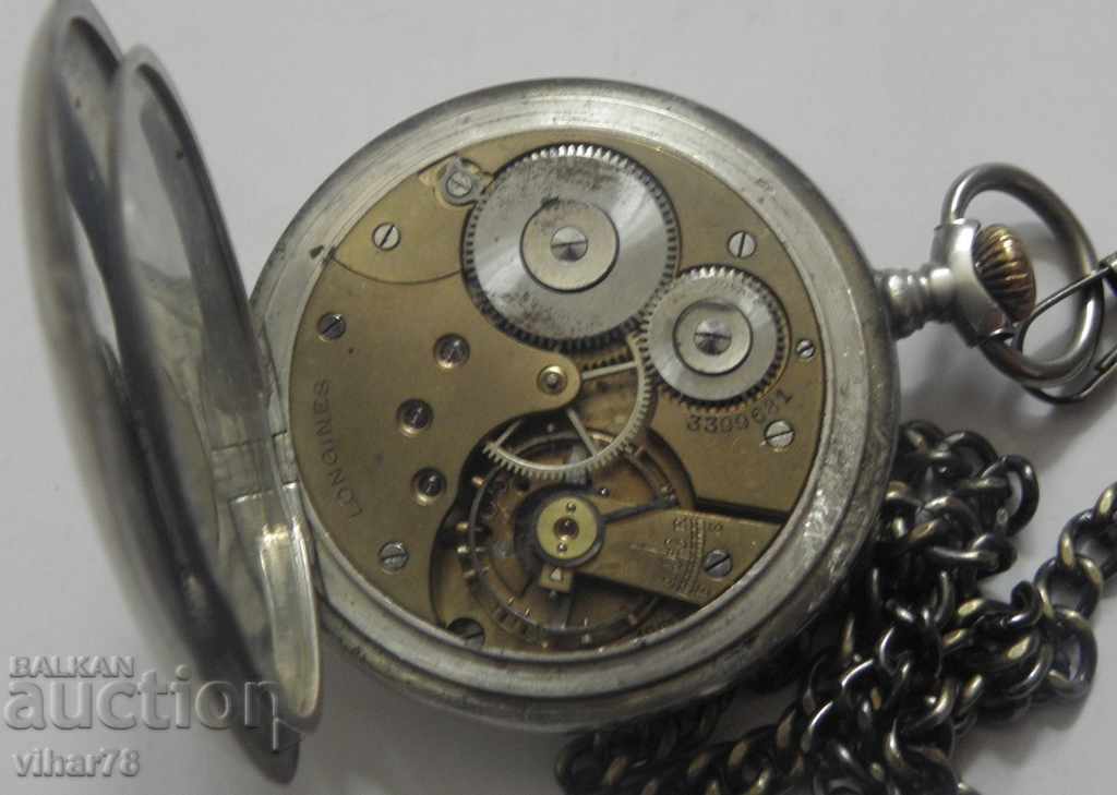 pocket silver watch -LONGIN-LONGINES-AWARDED-1918 - 5