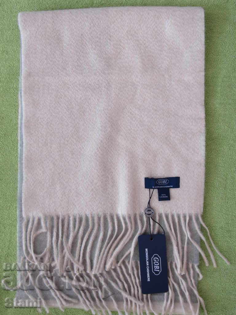 New cashmere scarf milky white and gray GOBI, Mongolia - 6
