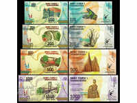 Madagascar SET 4 piese, 100 200 500 1000 Ariary 2017, UNC