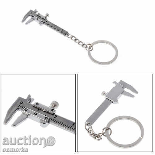 Caliper key ring metal 40mm 4cm pocket "tool" new