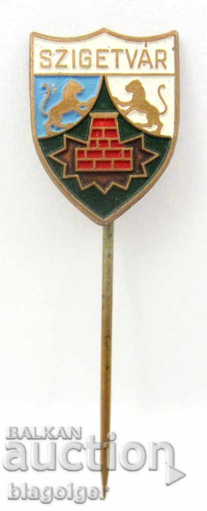 Szigetvár-Coat of arms-Emblem-Old badge with price 4.50 BGN | € 2.30